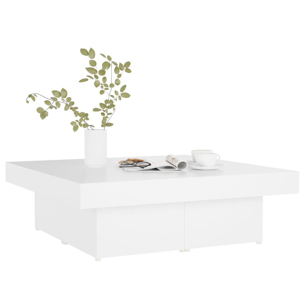 Salongbord Sofabord Hvit 90x90x28 cm