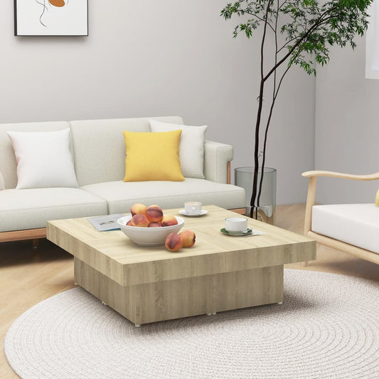 Salongbord Sofabord Sonoma Eik 90x90x28 cm