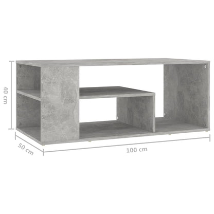Salongbord Sofabord Betonggrå 100x50x40 cm