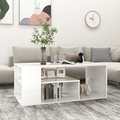Salongbord Sofabord Høyglans Hvit 100x50x40 cm