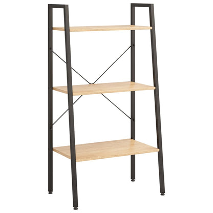 Bokhylle Brun Lysebrun Svart 3 etasjer 56x35x108 cm