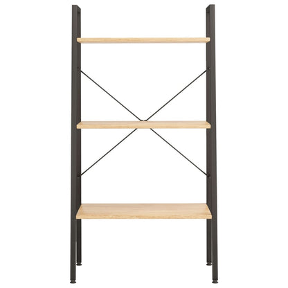 Bokhylle Brun Lysebrun Svart 3 etasjer 56x35x108 cm