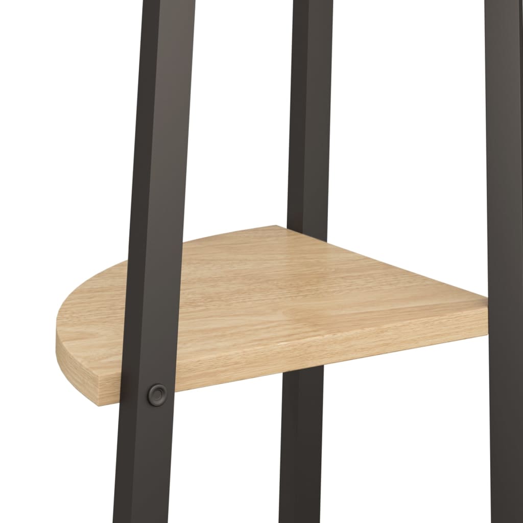 Hjørnehyller 5 etasjer lysebrun og Svart 45,5x31,5x180 cm