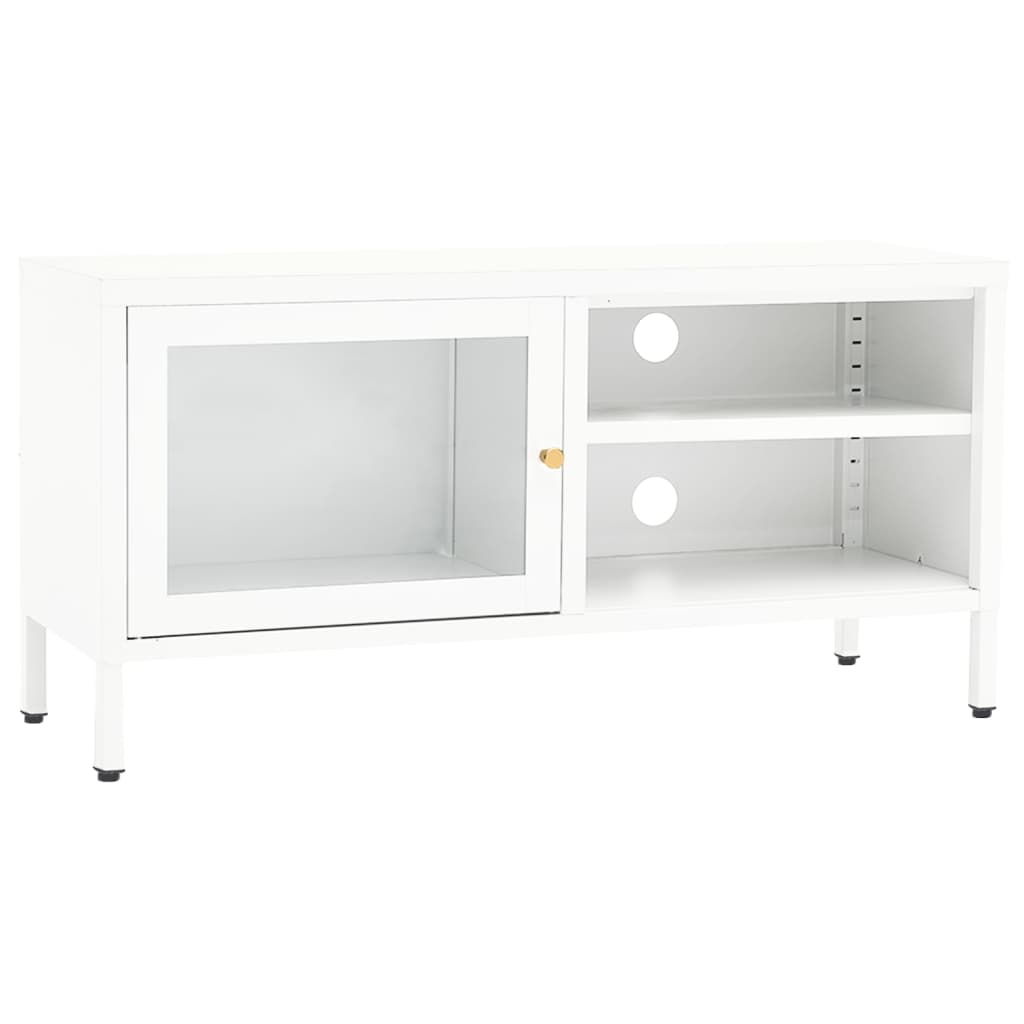 TV-Møbel DIV. Hvit TV-benk 90x30x44 cm glass