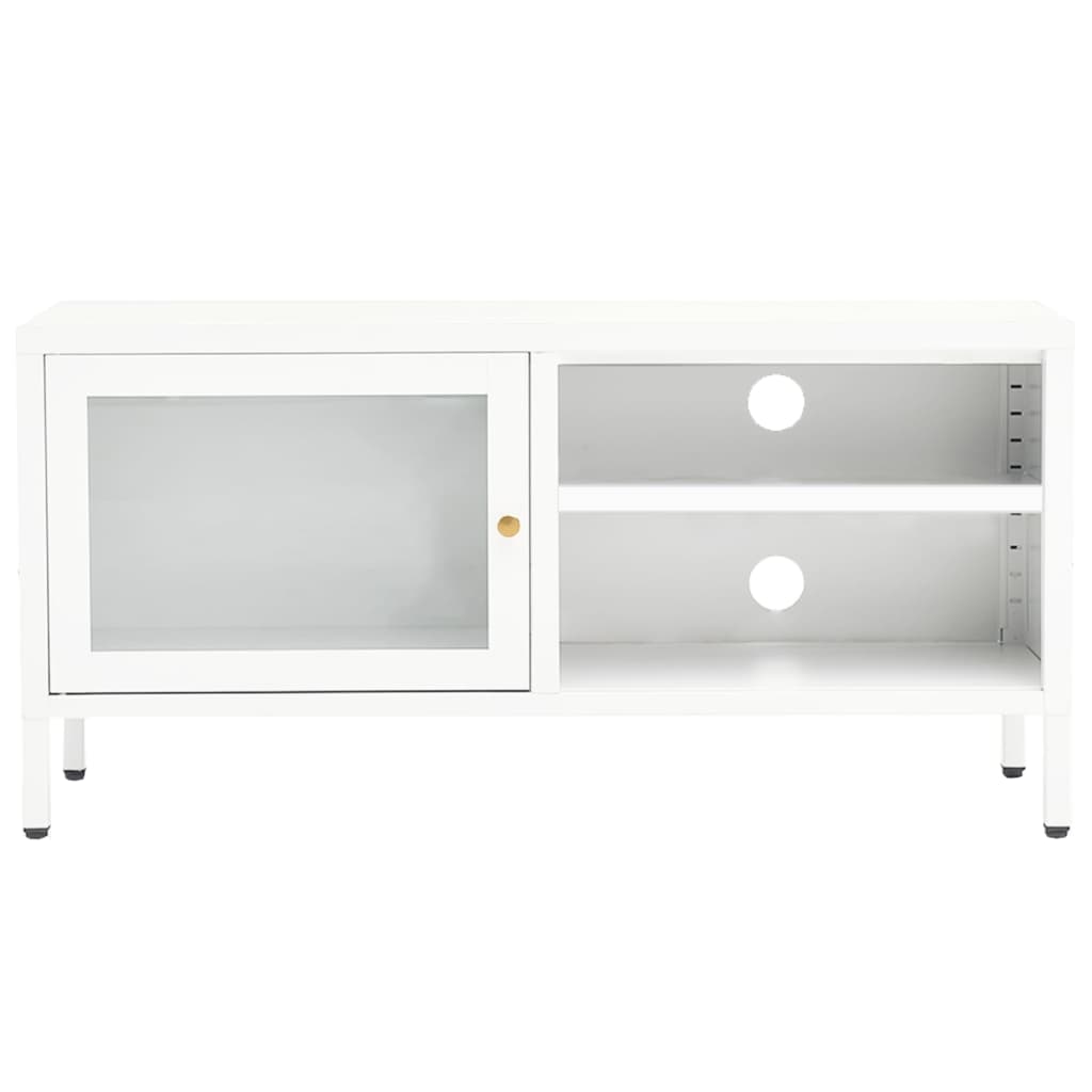 TV-Møbel DIV. Hvit TV-benk 90x30x44 cm glass