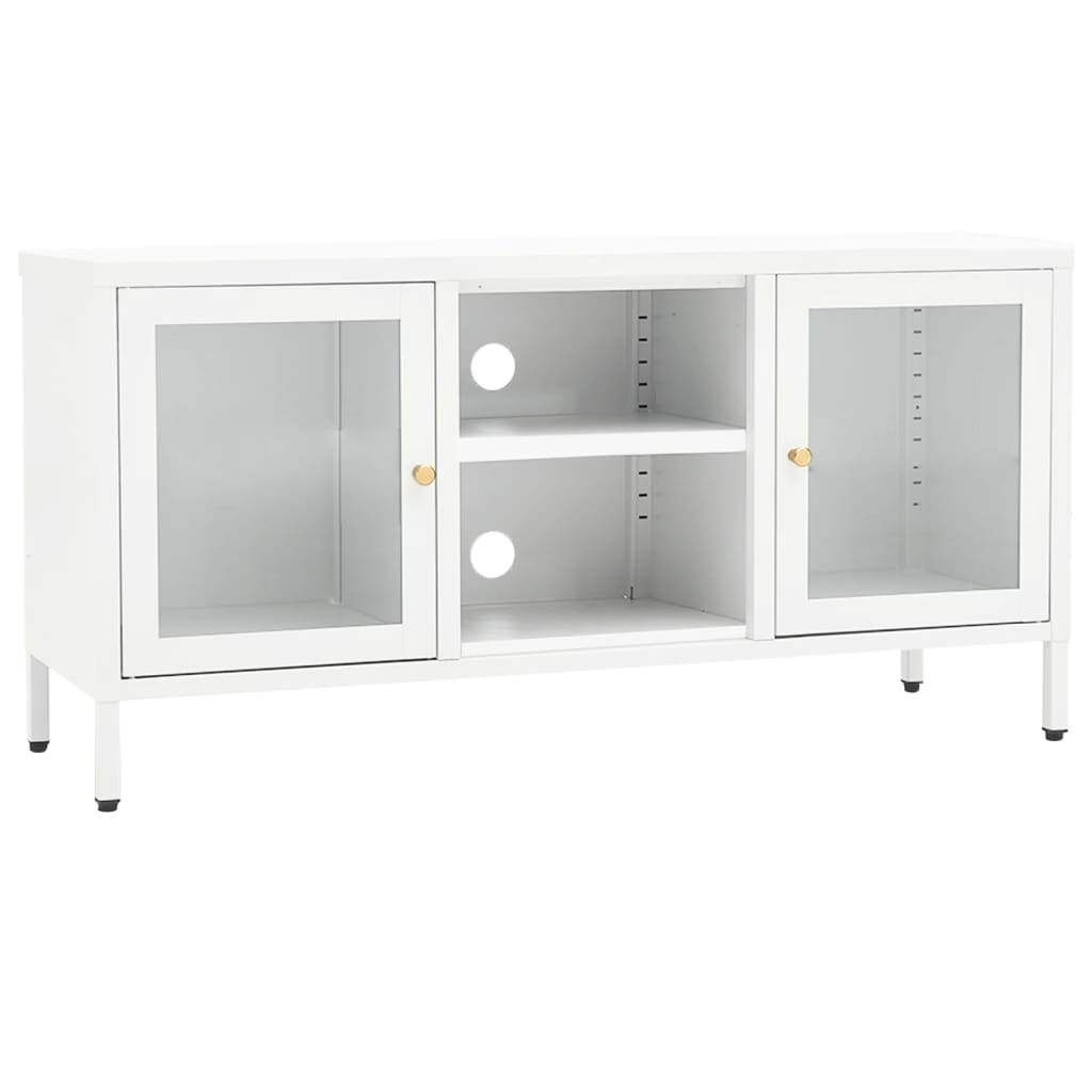 TV-Møbel DIV. TV-benk Hvit 105x35x52 cm glass