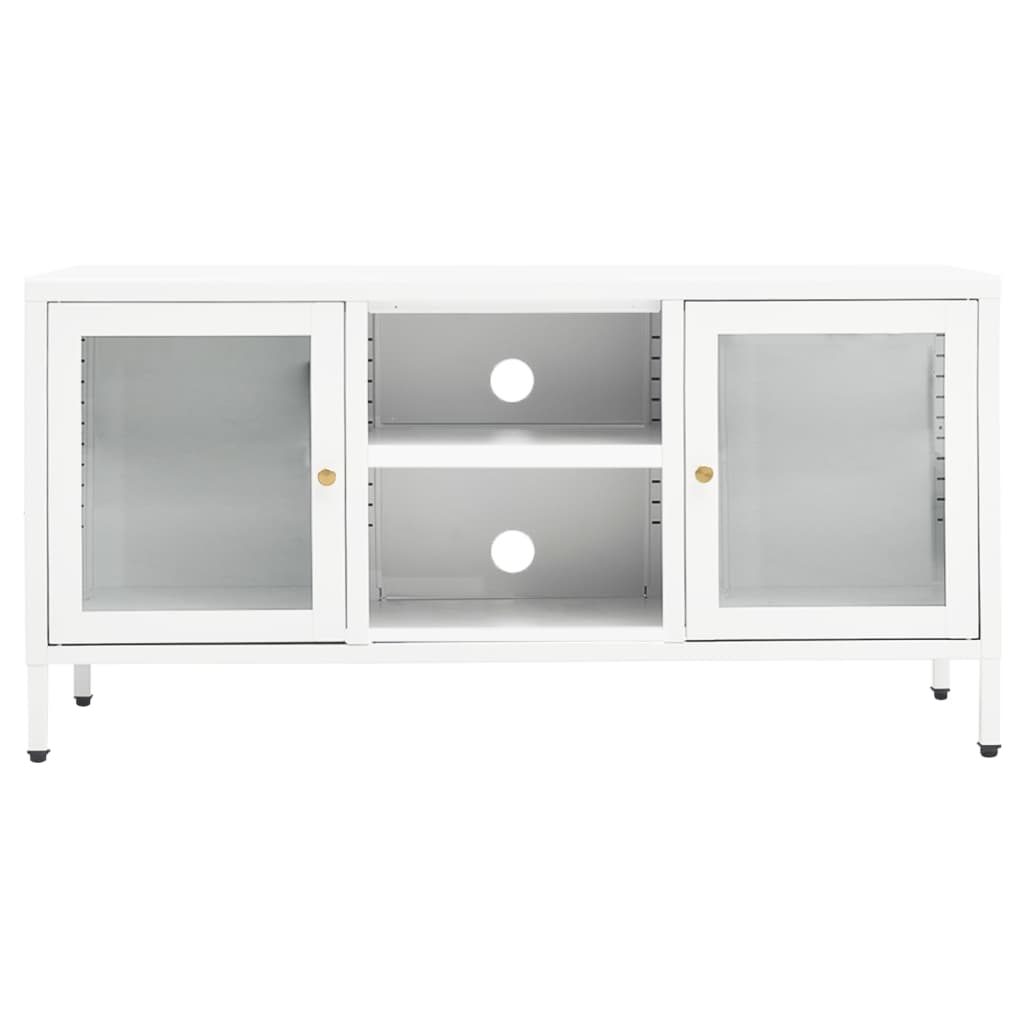 TV-Møbel DIV. TV-benk Hvit 105x35x52 cm glass