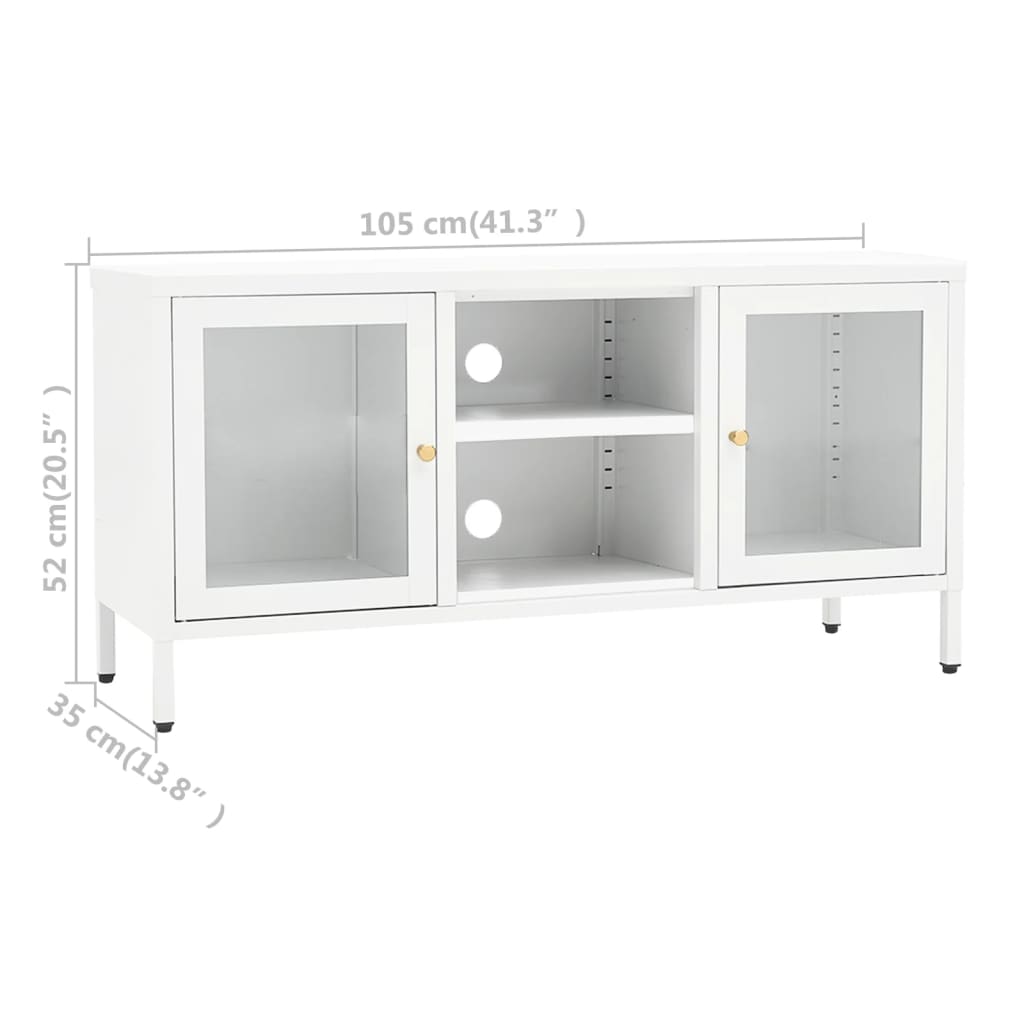 TV-Møbel DIV. TV-benk Hvit 105x35x52 cm glass