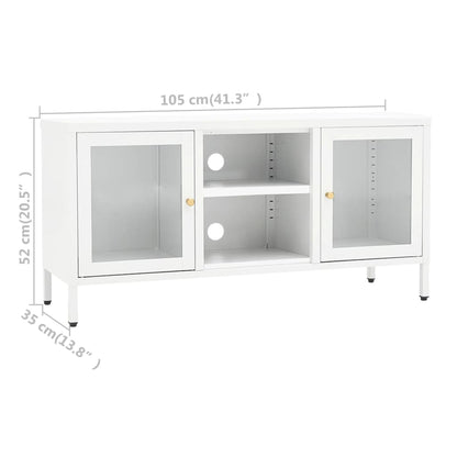 TV-Møbel DIV. TV-benk Hvit 105x35x52 cm glass