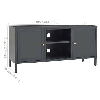 TV-Møbel DIV. TV-benk antrasitt 105x35x52 cm glass