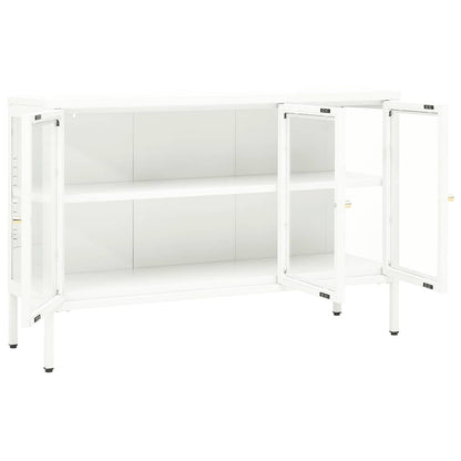 Skjenk Hvit 105x35x70 cm stål og glass