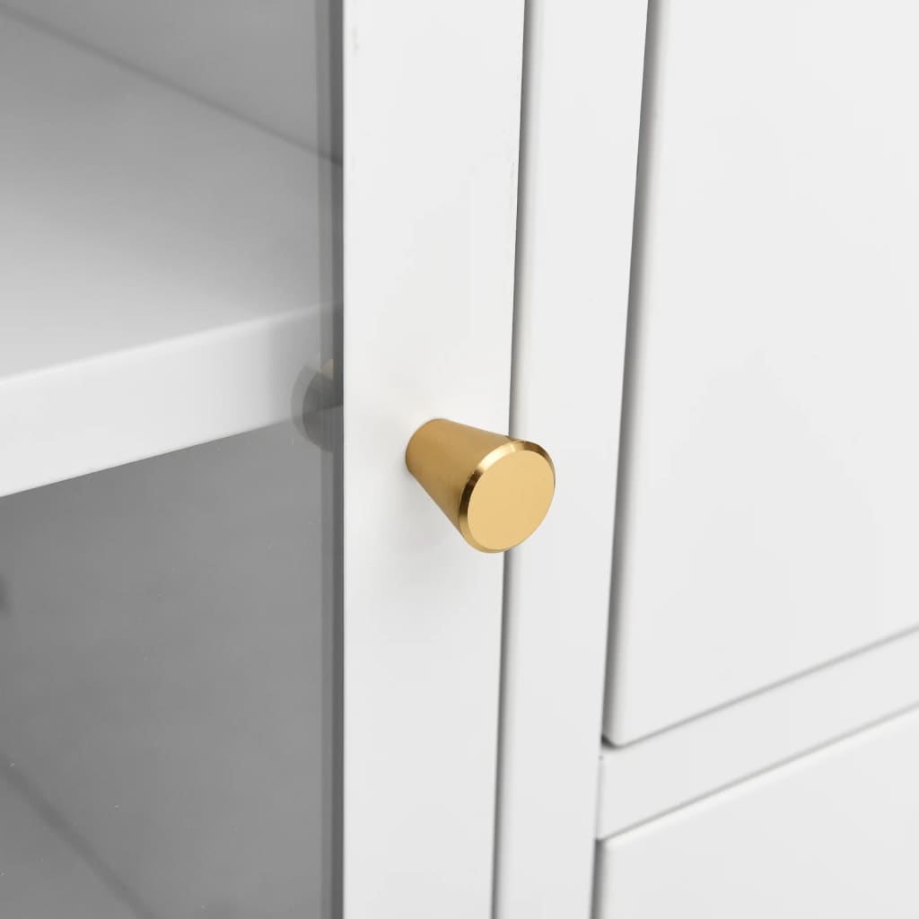 Skjenk DIV. Hvit 105x35x70 cm herdet glass