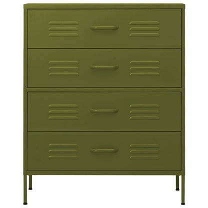 Kommode DIV. olivengrønn 80x35x101,5 cm stål