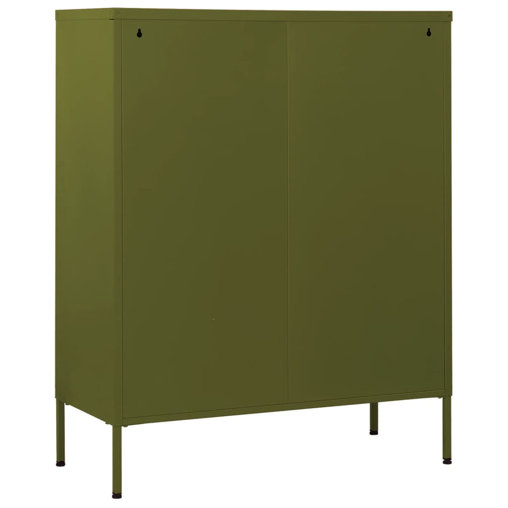 Kommode DIV. olivengrønn 80x35x101,5 cm stål
