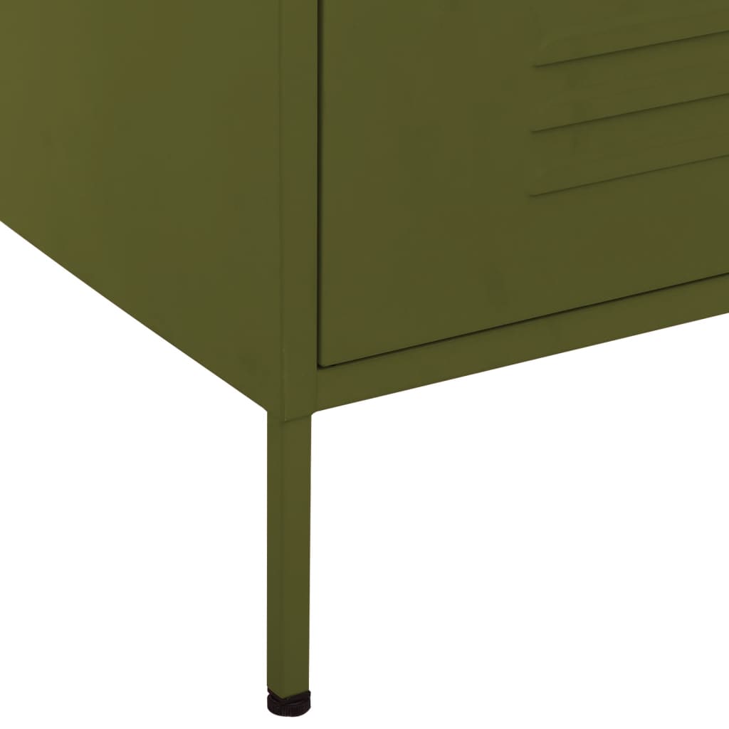 Kommode DIV. olivengrønn 80x35x101,5 cm stål