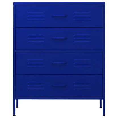 Kommode DIV. marineblå 80x35x101,5 cm stål