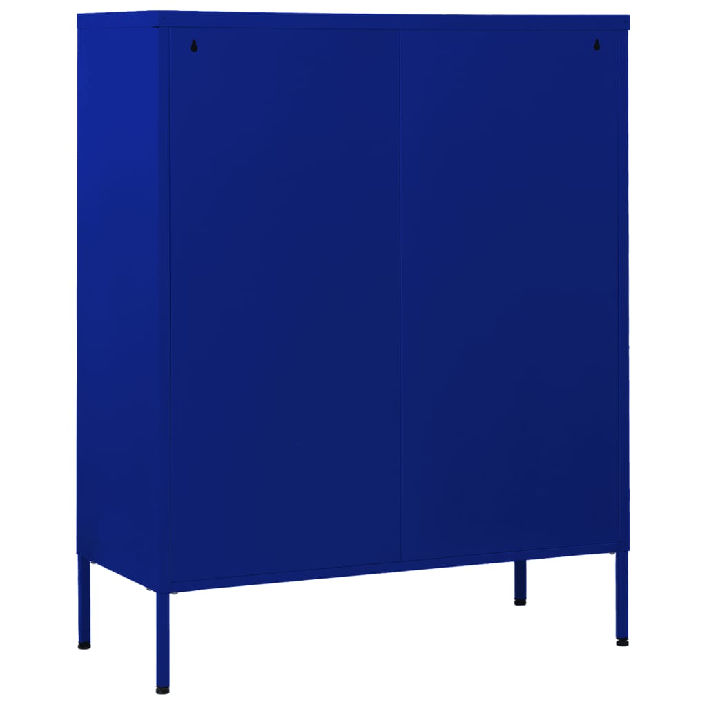 Kommode DIV. marineblå 80x35x101,5 cm stål