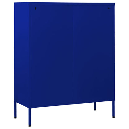 Kommode DIV. marineblå 80x35x101,5 cm stål