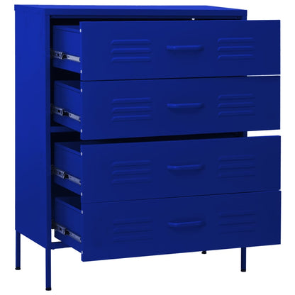 Kommode DIV. marineblå 80x35x101,5 cm stål