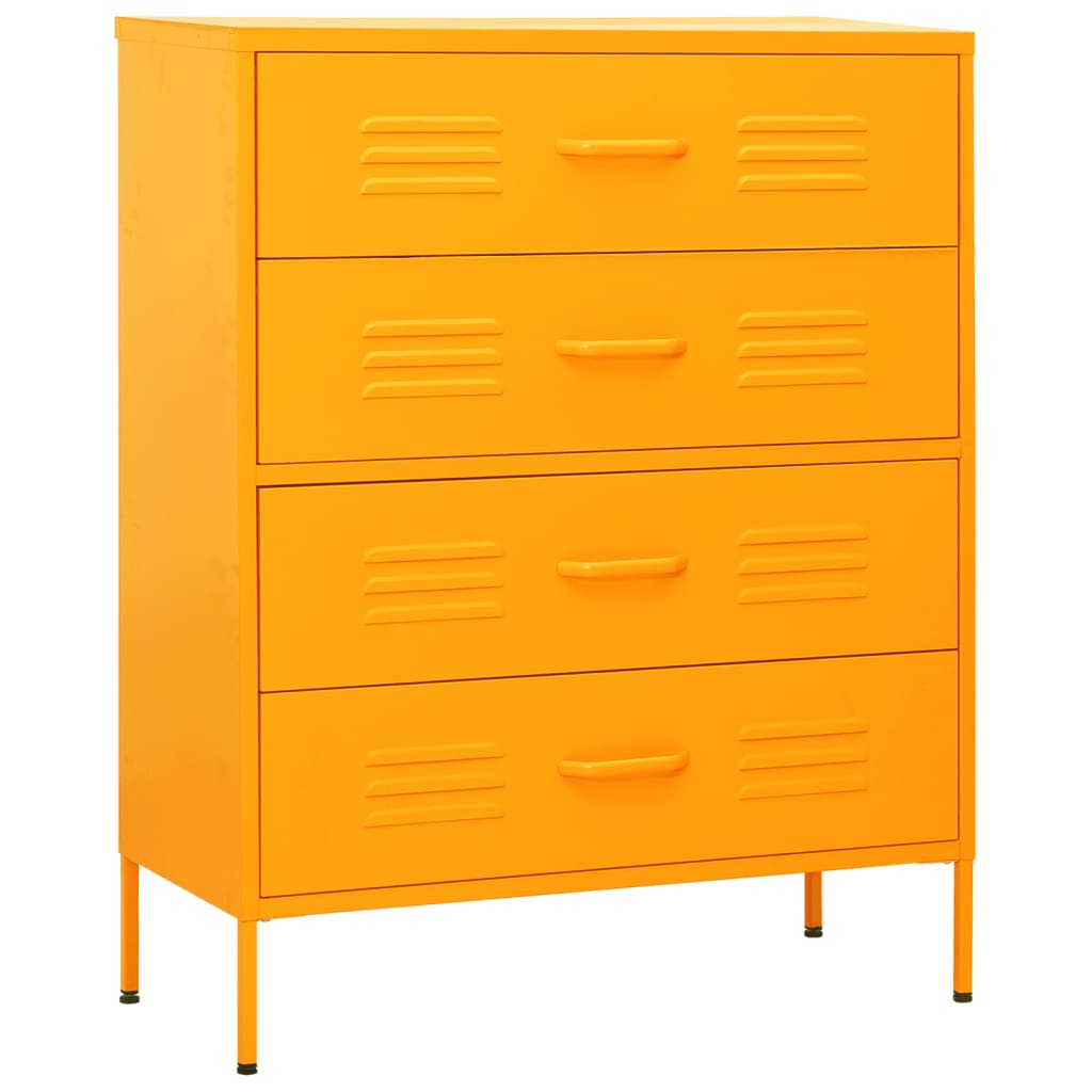 Kommode DIV. sennepsgul 80x35x101,5 cm stål