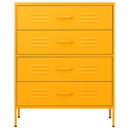 Kommode DIV. sennepsgul 80x35x101,5 cm stål