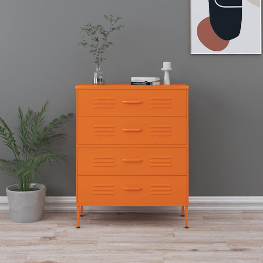 Kommode DIV. oransje 80x35x101,5 cm stål