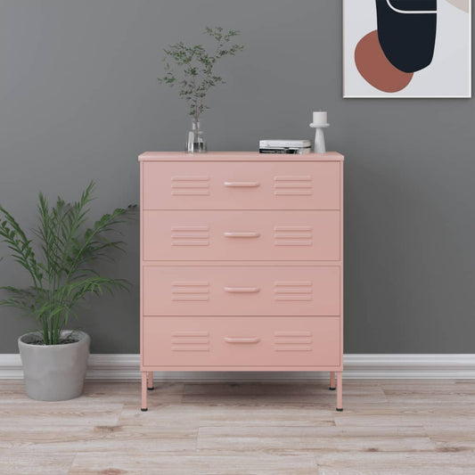 Kommode DIV. rosa 80x35x101,5 cm stål