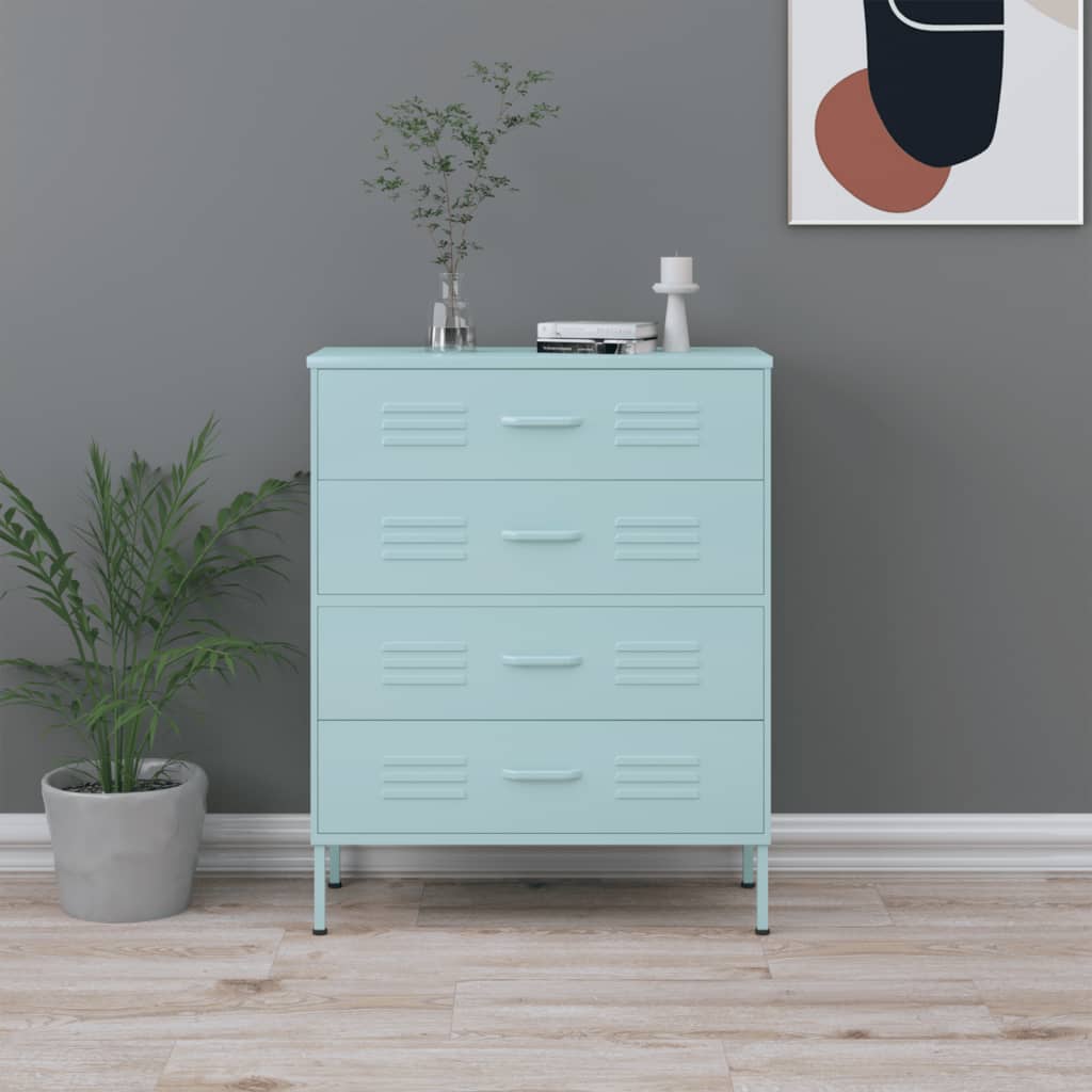 Kommode DIV. myntegrønn 80x35x101,5 cm stål