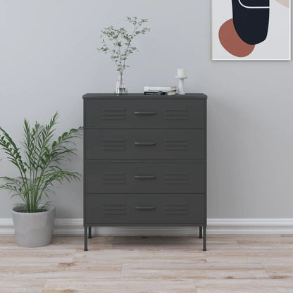 Kommode DIV. antrasitt 80x35x101,5 cm stål