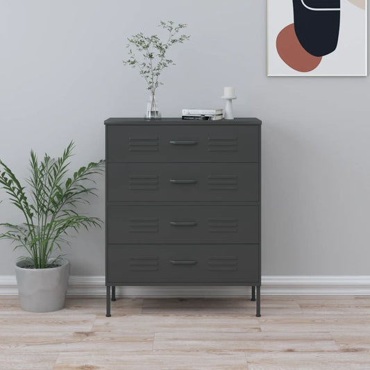 Kommode DIV. antrasitt 80x35x101,5 cm stål