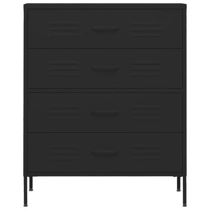 Kommode Svart 80x35x101,5 cm stål