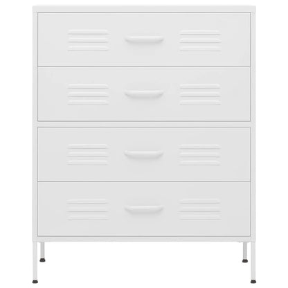 Kommode Hvit 80x35x101,5 cm stål