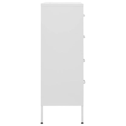 Kommode Hvit 80x35x101,5 cm stål