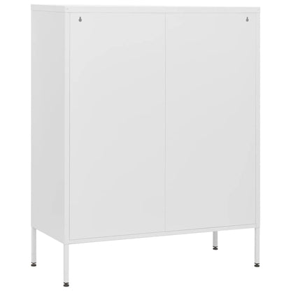 Kommode Hvit 80x35x101,5 cm stål