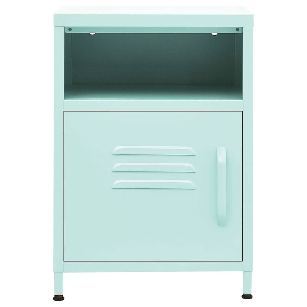 Nattbord Sengbord Røkt Eik myntegrønn 35x35x51 cm stål