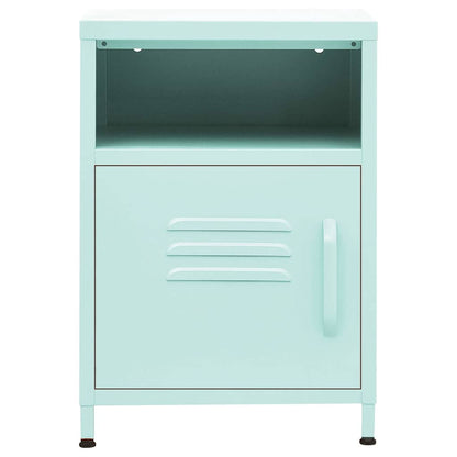 Nattbord Sengbord Røkt Eik myntegrønn 35x35x51 cm stål
