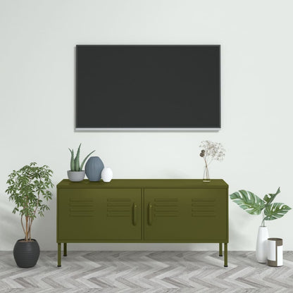TV-Møbel DIV. TV-benk olivengrønn 105x35x50 cm stål