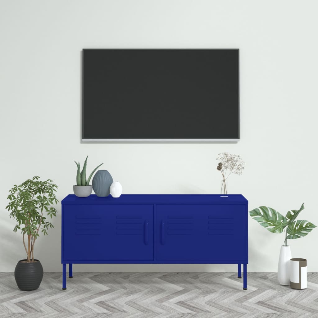 TV-Møbel DIV. TV-benk marineblå 105x35x50 cm stål