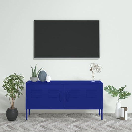 TV-Møbel DIV. TV-benk marineblå 105x35x50 cm stål