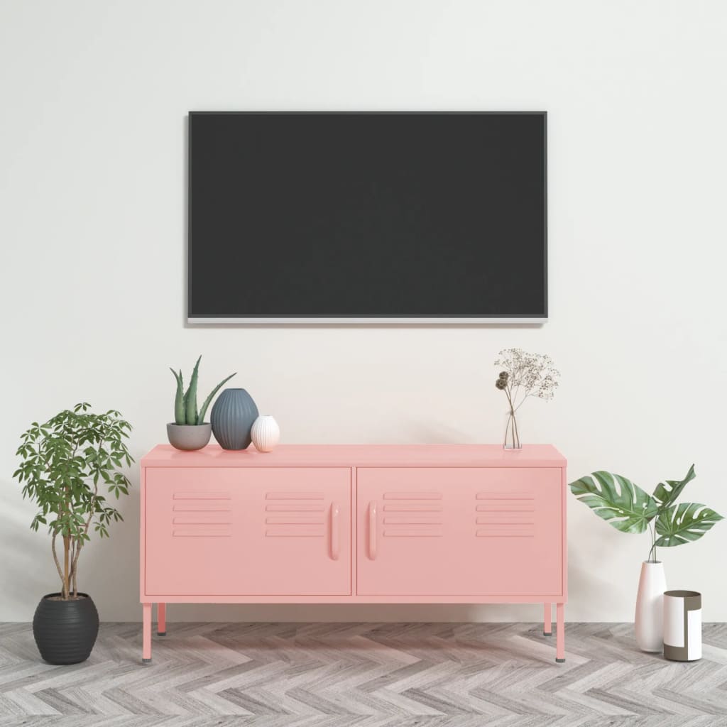 TV-Møbel DIV. TV-benk rosa 105x35x50 cm stål