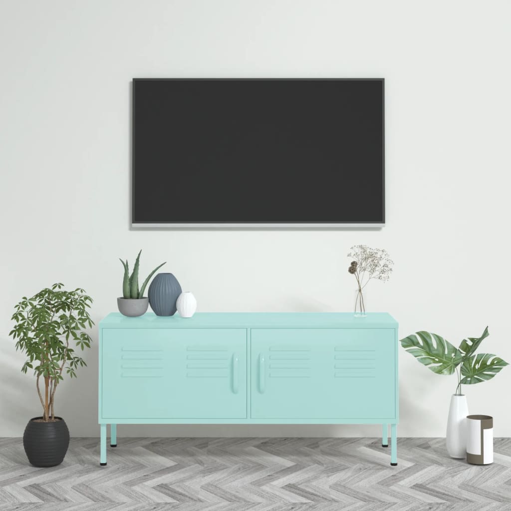 TV-Møbel DIV. TV-benk myntegrønn 105x35x50 cm stål