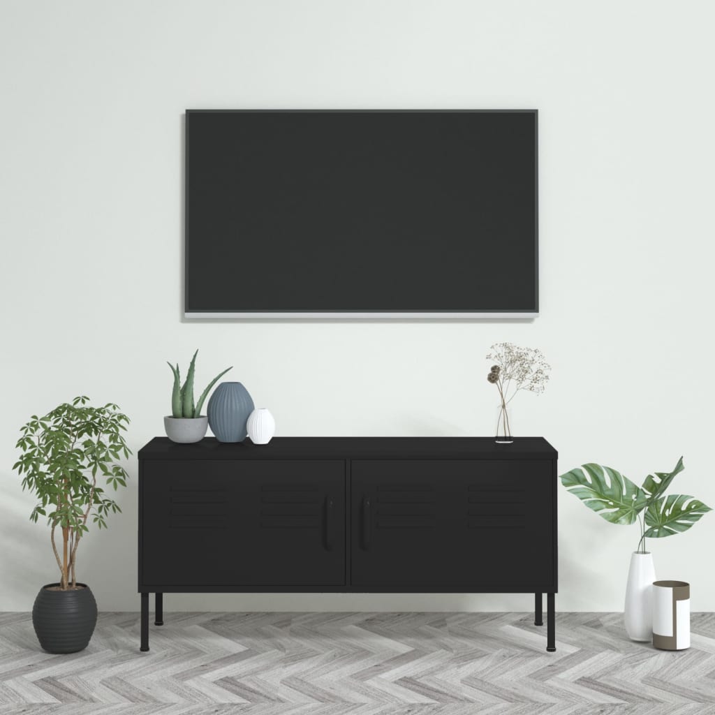 TV-Møbel DIV. TV-benk Svart 105x35x50 cm stål