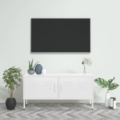 TV-Møbel DIV. TV-benk Hvit 105x35x50 cm stål
