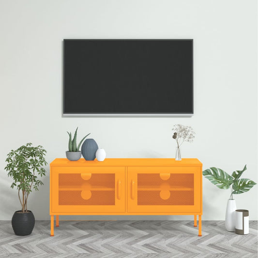 TV-Møbel DIV. TV-benk sennepsgul 105x35x50 cm stål