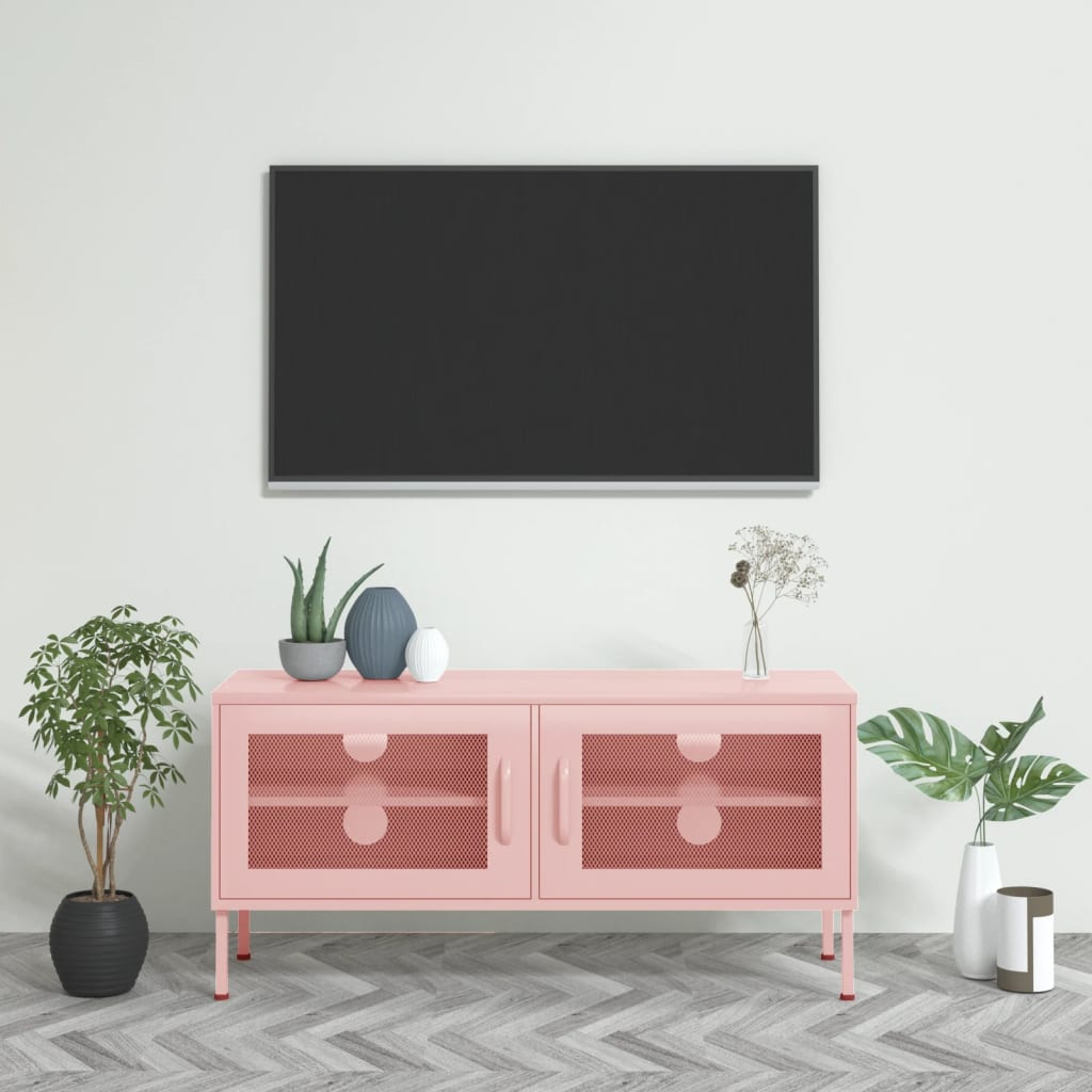 TV-Møbel DIV. TV-benk rosa 105x35x50 cm stål