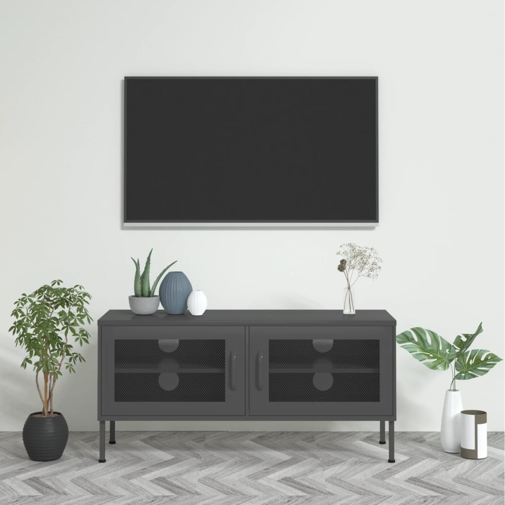 TV-Møbel DIV. TV-benk antrasitt 105x35x50 cm stål