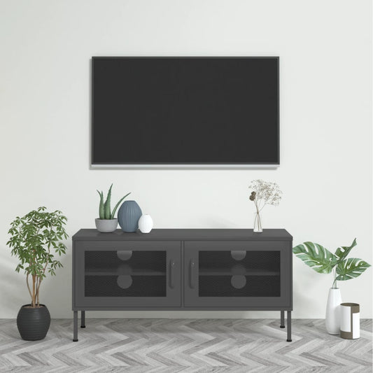 TV-Møbel DIV. TV-benk antrasitt 105x35x50 cm stål