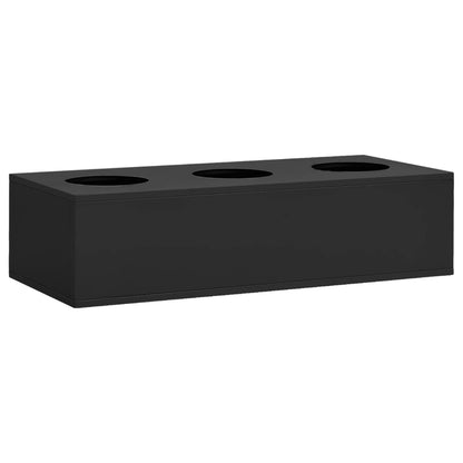 Blomsterkasse for kontor antrasitt 90x40x23 cm stål