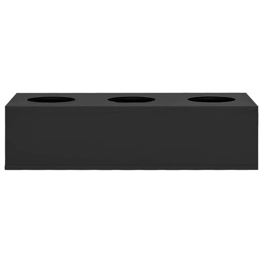 Blomsterkasse for kontor antrasitt 90x40x23 cm stål
