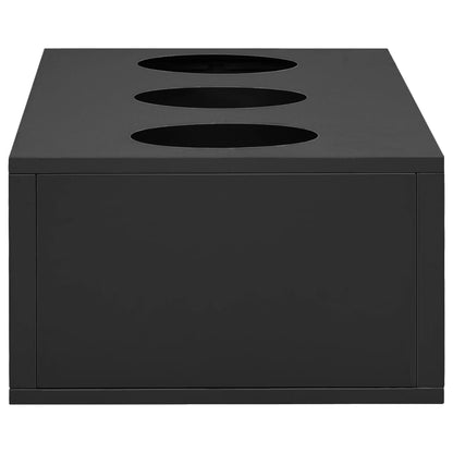 Blomsterkasse for kontor antrasitt 90x40x23 cm stål